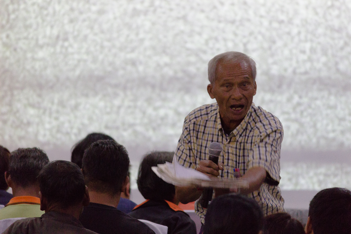 Although the military had disallowed organizers of the Human Rights Festival from mentioning politics or martial law, participants were not fazed. One villager asked the crowd, “if we can’t talk about martial law, the NCPO, or politics, what can we talk about?”