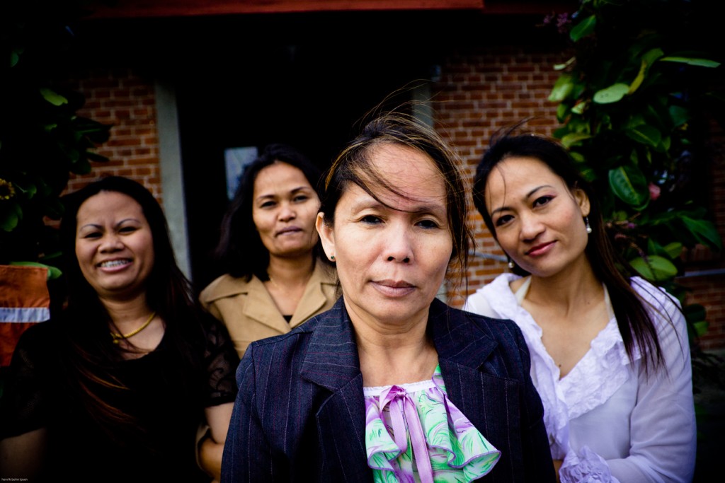 Isaan-natives Sommai, Basit, Kae and Mong are married to Danish men and are all living in Denmark where they work as cleaners, in the fishing industry or other labor intensive sectors. Photo credit: Henrik Bohn Ipsen / still photo from the documentary "Love on Delivery" by Janus Metz and Sine Plambech